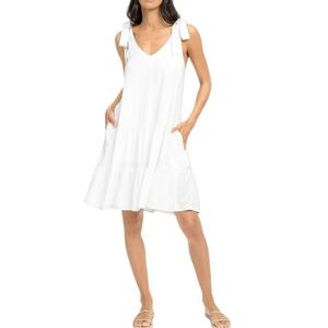 Splendid White Tiered Mini Sundress Large